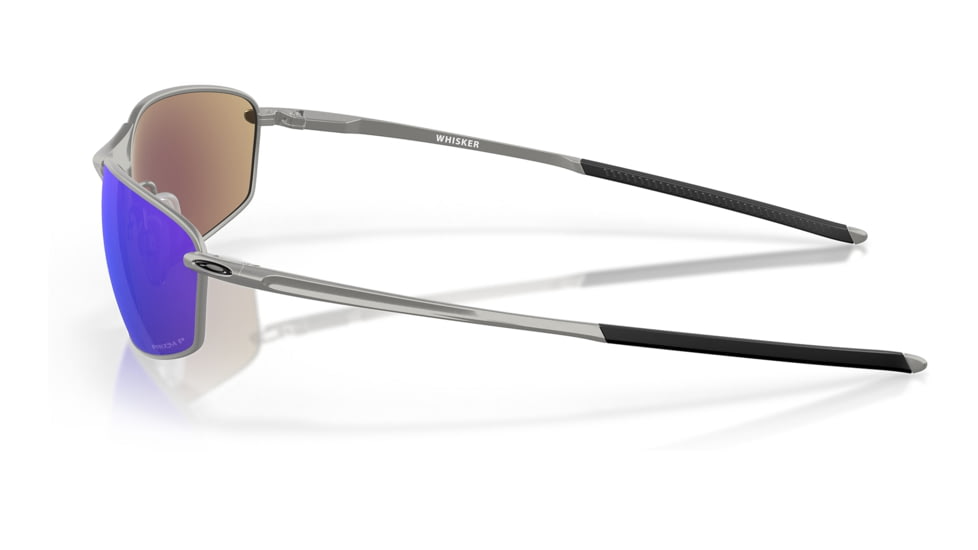 Oakley OO4141 Whisker Sunglasses - Mens, Satin Chrome Frame, Prizm Sapphr Irid Polarized Lens, 60, OO4141-414104-60