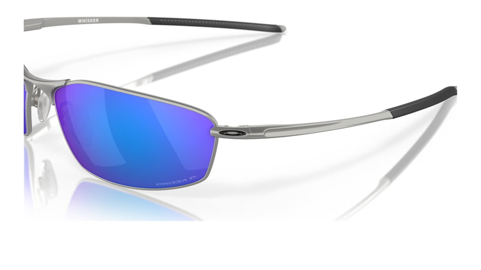 Oakley OO4141 Whisker Sunglasses - Mens, Satin Chrome Frame, Prizm Sapphr Irid Polarized Lens, 60, OO4141-414104-60