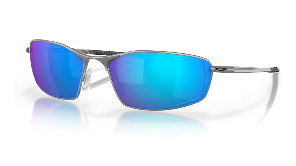 Oakley OO4141 Whisker Sunglasses - Mens, Satin Chrome Frame, Prizm Sapphr Irid Polarized Lens, 60, OO4141-414104-60