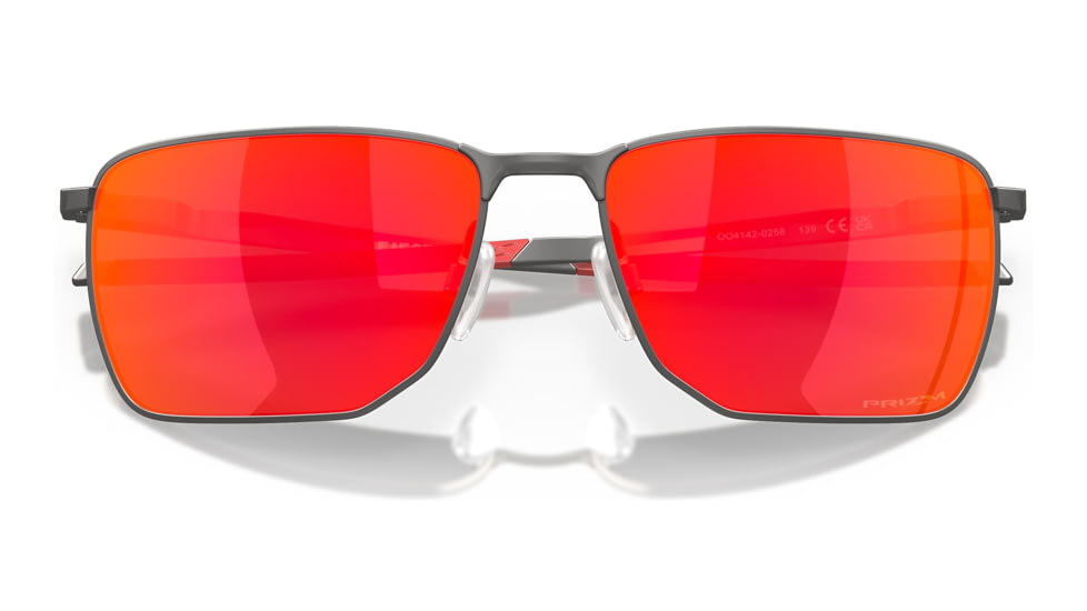 Oakley OO4142 Ejector Sunglasses - Mens, Matte Gunmetal Frame, Prizm Ruby Lens, 58, OO4142-414202-58