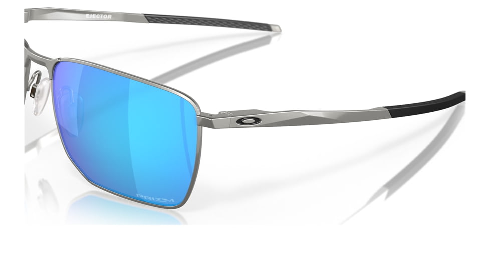 Oakley OO4142 Ejector Sunglasses - Mens, Satin Chrome Frame, Prizm Sapphire Lens, 58, OO4142-414204-58