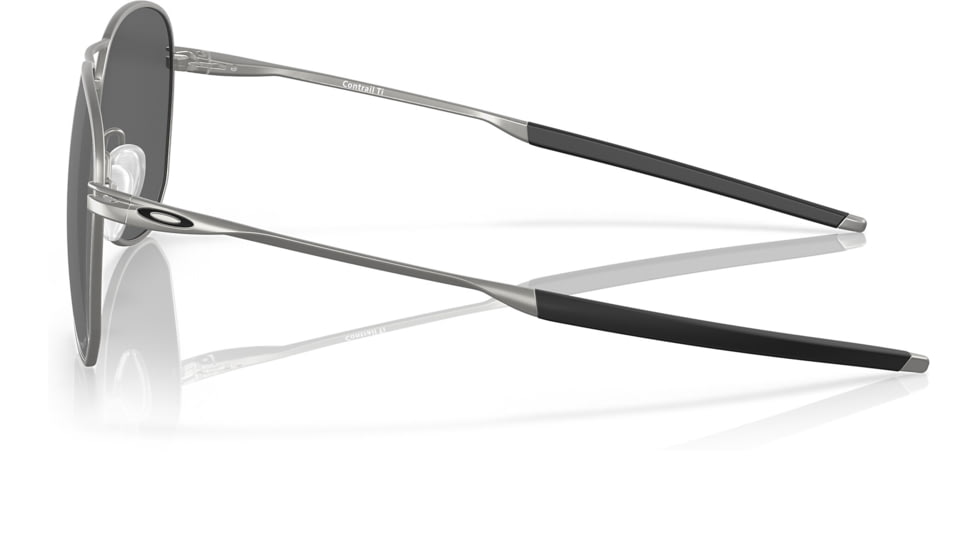 Oakley OO6050 Contrail TI Sunglasses - Mens, Satin Chrome Frame, Prizm Black Polarized Lens, 57, OO6050-605003-57