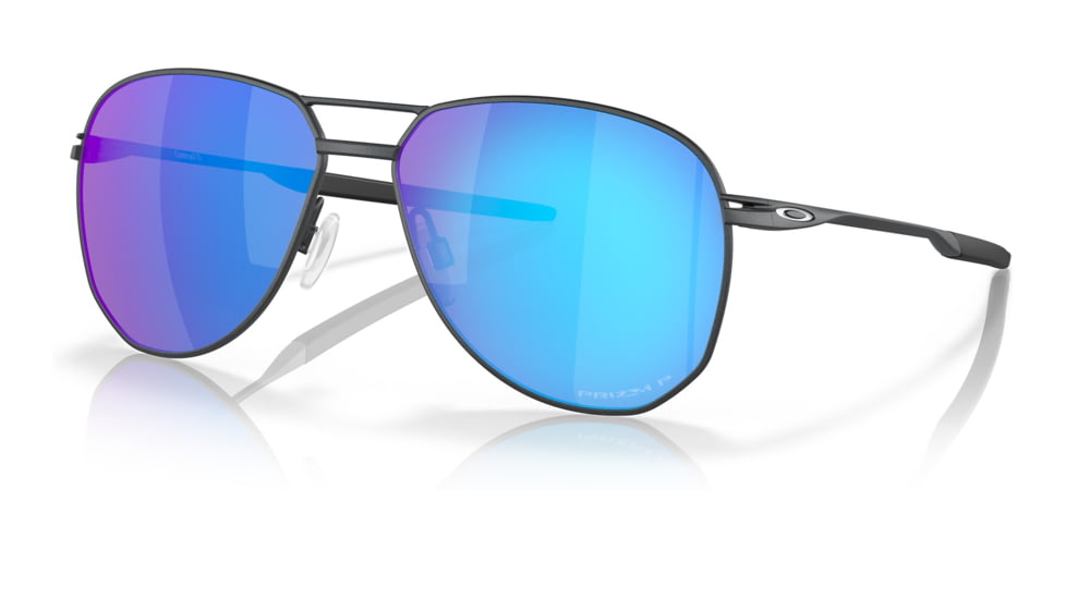 Oakley OO6050 Contrail TI Sunglasses - Mens, Satin Light Steel Frame, Prizm Sapphire Polarized Lens, 57, OO6050-605004-57