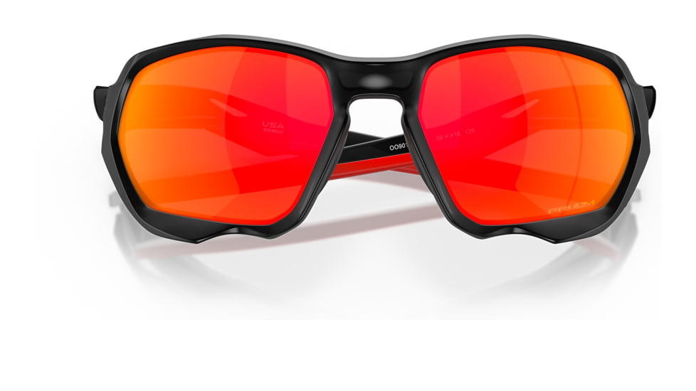 Oakley OO9019A Plazma A Sunglasses - Mens, Matte Black Ink Frame, Prizm Ruby Lens, Asian Fit, 59, OO9019A-901917-59