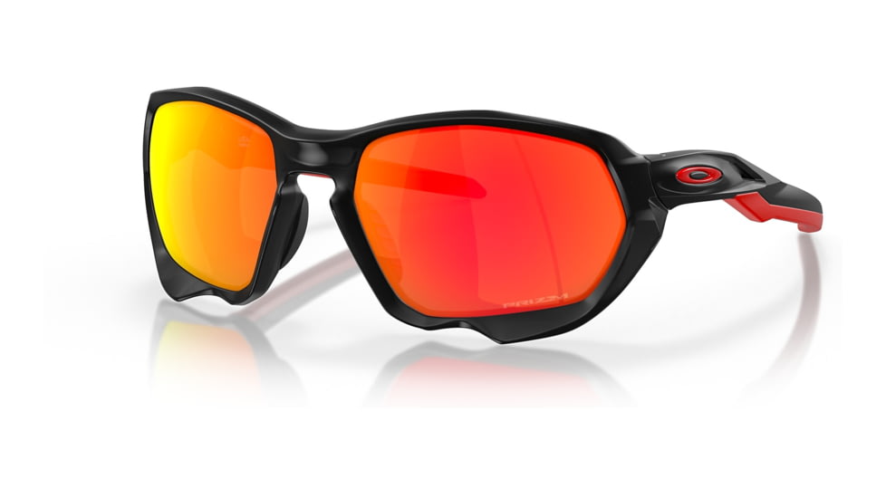 Oakley OO9019A Plazma A Sunglasses - Mens, Matte Black Ink Frame, Prizm Ruby Lens, Asian Fit, 59, OO9019A-901917-59