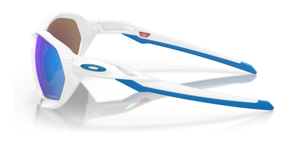 Oakley OO9019A Plazma A Sunglasses - Mens, Matte White Frame, Prizm Sapphire Lens, Asian Fit, 59, OO9019A-901916-59
