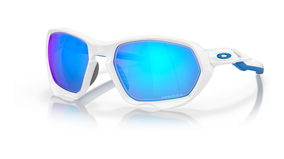 Oakley OO9019A Plazma A Sunglasses - Mens, Matte White Frame, Prizm Sapphire Lens, Asian Fit, 59, OO9019A-901916-59