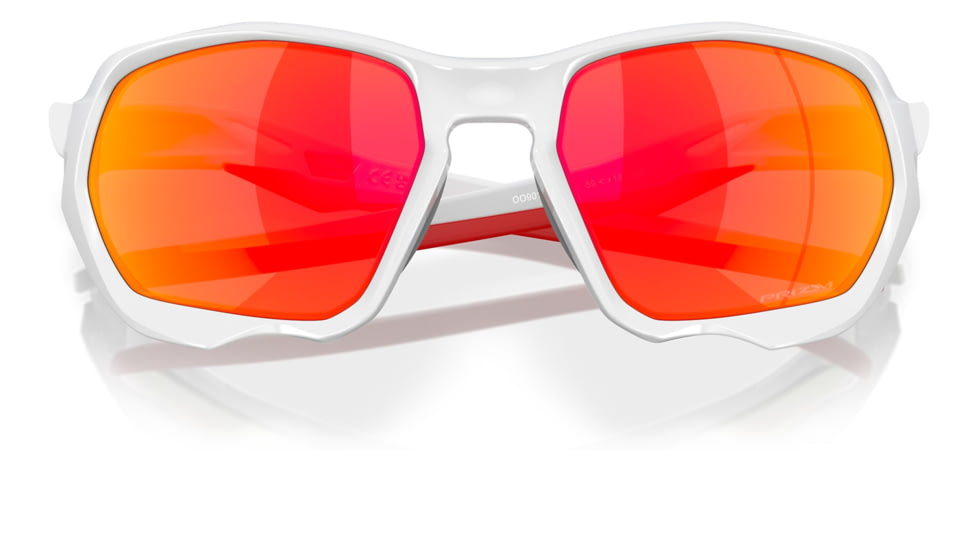 Oakley OO9019A Plazma A Sunglasses - Mens, Polished White Frame, Prizm Ruby Lens, Asian Fit, 59, OO9019A-901906-59