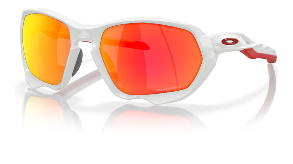 Oakley OO9019A Plazma A Sunglasses - Mens, Polished White Frame, Prizm Ruby Lens, Asian Fit, 59, OO9019A-901906-59