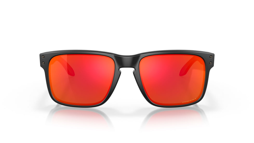 Oakley OO9102 Holbrook Sunglasses, Matte Black Frame, Prizm Ruby Lenses, OO9102-9102E2-55
