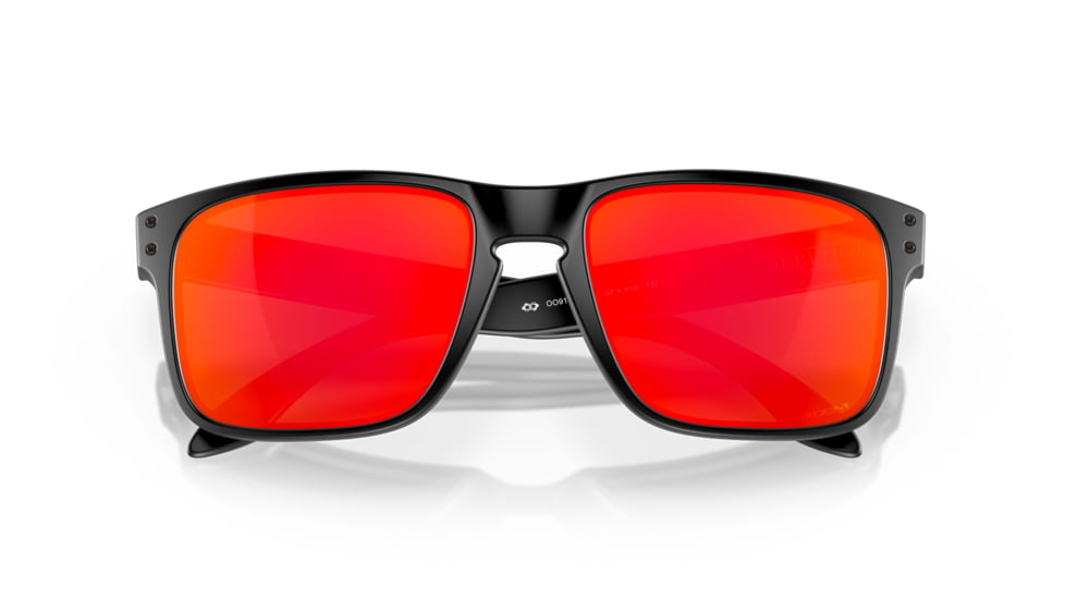 Oakley OO9102 Holbrook Sunglasses, Matte Black Frame, Prizm Ruby Lenses, OO9102-9102E2-55
