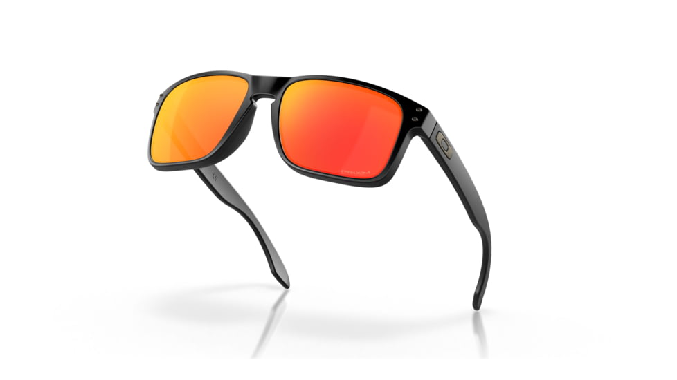 Oakley OO9102 Holbrook Sunglasses, Matte Black Frame, Prizm Ruby Lenses, OO9102-9102E2-55
