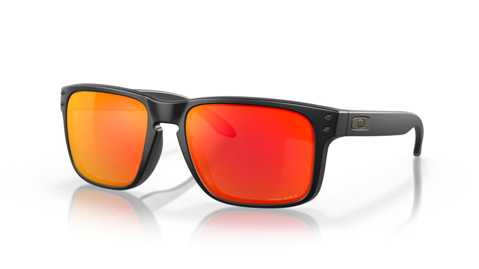 Oakley OO9102 Holbrook Sunglasses, Matte Black Frame, Prizm Ruby Lenses, OO9102-9102E2-55