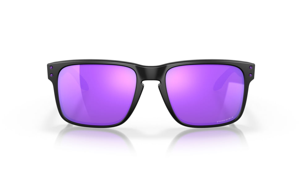 Oakley OO9102 Holbrook Sunglasses, Matte Black Frame, Prizm Violet Lenses, OO9102-9102K6-55