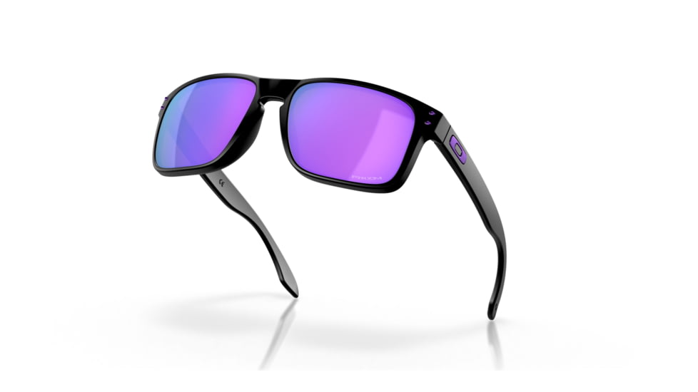 Oakley OO9102 Holbrook Sunglasses, Matte Black Frame, Prizm Violet Lenses, OO9102-9102K6-55