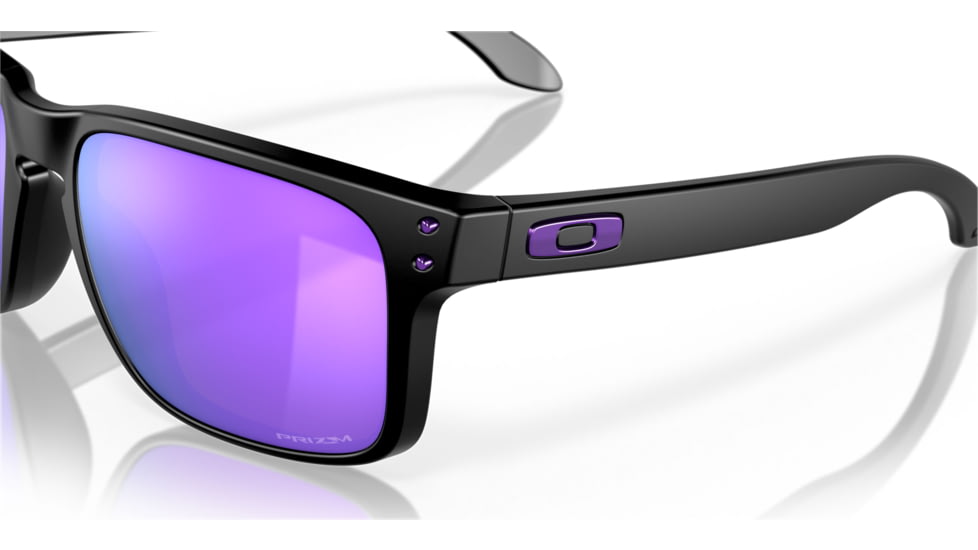 Oakley OO9102 Holbrook Sunglasses, Matte Black Frame, Prizm Violet Lenses, OO9102-9102K6-55