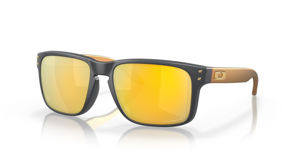 Oakley OO9102 Holbrook Sunglasses, Matte Carbon Frame, Prizm 24K Polarized Lens, 55, OO9102-9102W4-55