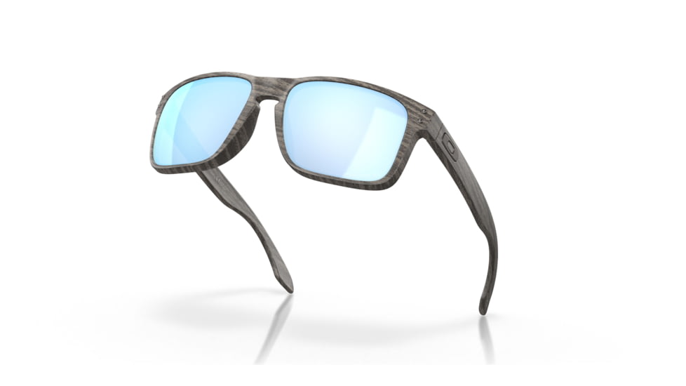 Oakley OO9102 Holbrook Sunglasses, Wood Grain Frame, Prizm Deep H2o Polarized Lenses, OO9102-9102J9-55