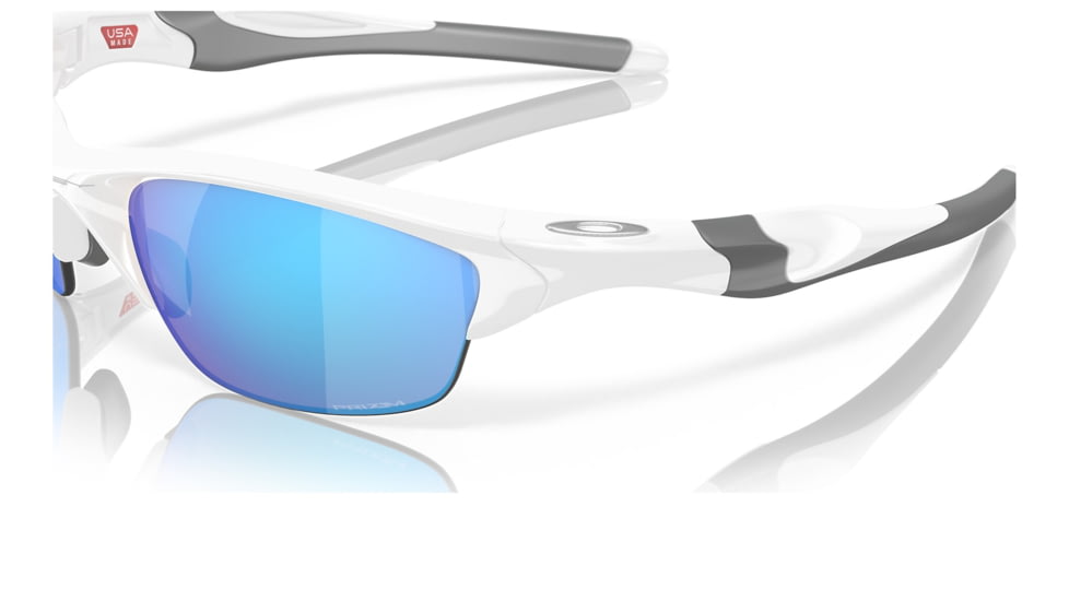 Oakley OO9153 Half Jacket 2.0 A Sunglasses - Mens, White Frame, Prizm Sapphire Lens, Asian Fit, 62, OO9153-915330-62
