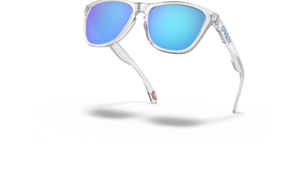 Oakley OO9245 Frogskins A Sunglasses - Mens, Crystal Clear Frame, Prizm Sapphire Lens, Asian Fit, 54, OO9245-9245A7-54