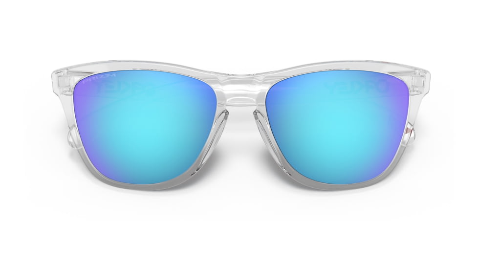 Oakley OO9245 Frogskins A Sunglasses - Mens, Crystal Clear Frame, Prizm Sapphire Lens, Asian Fit, 54, OO9245-9245A7-54