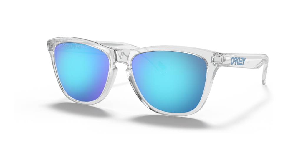 Oakley OO9245 Frogskins A Sunglasses - Men's, Crystal Clear Frame, Prizm Sapphire Lens, Asian Fit, 54, OO9245-9245A7-54