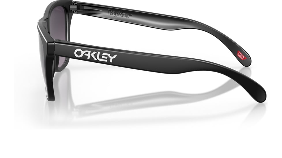 Oakley OO9245 Frogskins A Sunglasses - Mens, Matte Black Frame, Prizm Grey Gradient Lens, Asian Fit, 54, OO9245-9245D0-54