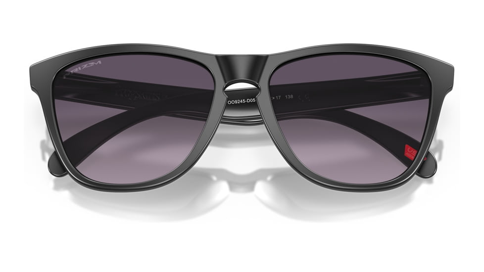 Oakley OO9245 Frogskins A Sunglasses - Mens, Matte Black Frame, Prizm Grey Gradient Lens, Asian Fit, 54, OO9245-9245D0-54