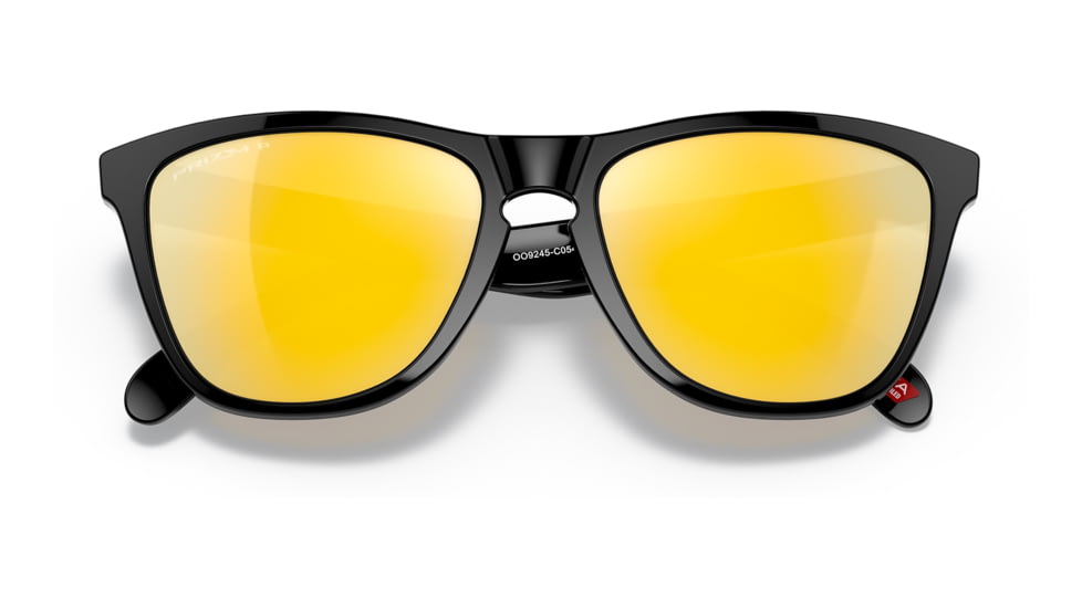 Oakley OO9245 Frogskins A Sunglasses - Mens, Polished Black Frame, Prizm 24K Polarized Lens, Asian Fit, 54, OO9245-9245C0-54