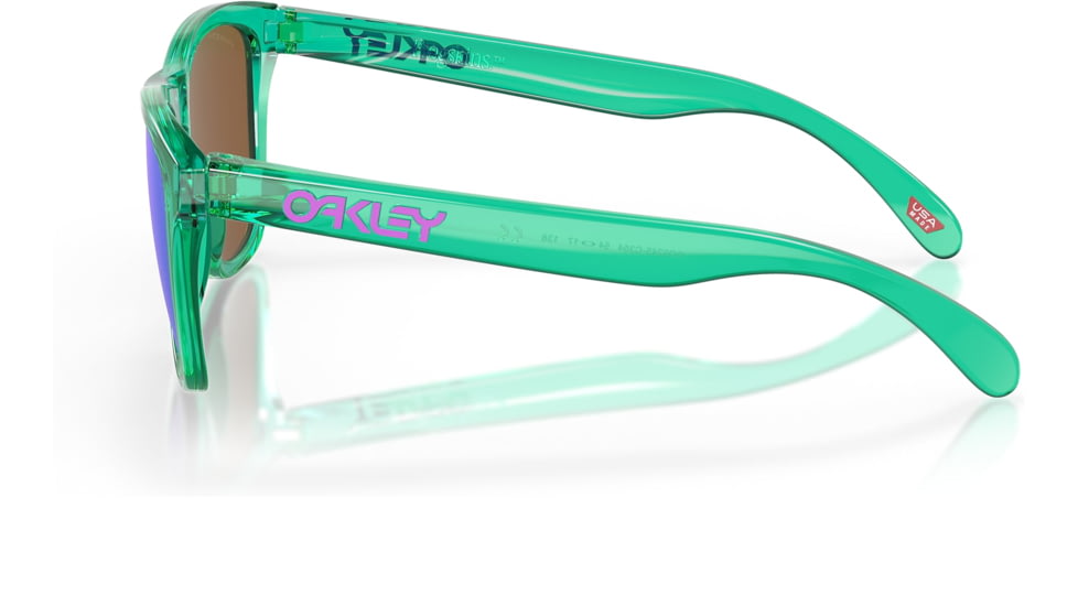 Oakley OO9245 Frogskins A Sunglasses - Mens, Transparent Celeste Frame, Prizm Violet Lens, Asian Fit, 54, OO9245-9245C3-54