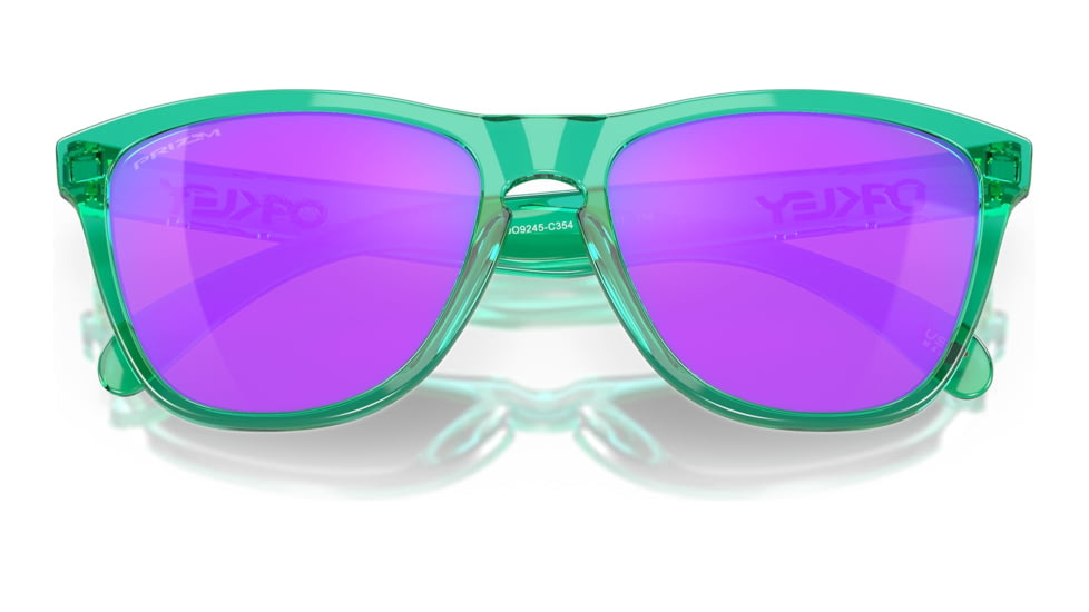 Oakley OO9245 Frogskins A Sunglasses - Mens, Transparent Celeste Frame, Prizm Violet Lens, Asian Fit, 54, OO9245-9245C3-54