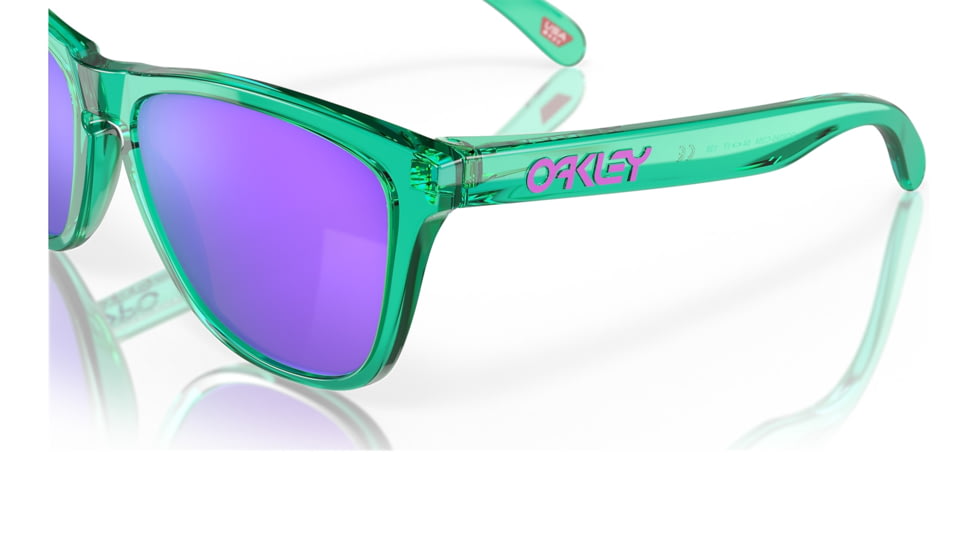Oakley OO9245 Frogskins A Sunglasses - Mens, Transparent Celeste Frame, Prizm Violet Lens, Asian Fit, 54, OO9245-9245C3-54