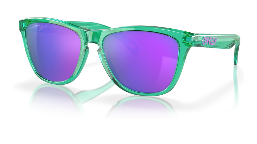 Oakley OO9245 Frogskins A Sunglasses - Men's, Transparent Celeste Frame, Prizm Violet Lens, Asian Fit, 54, OO9245-9245C3-54