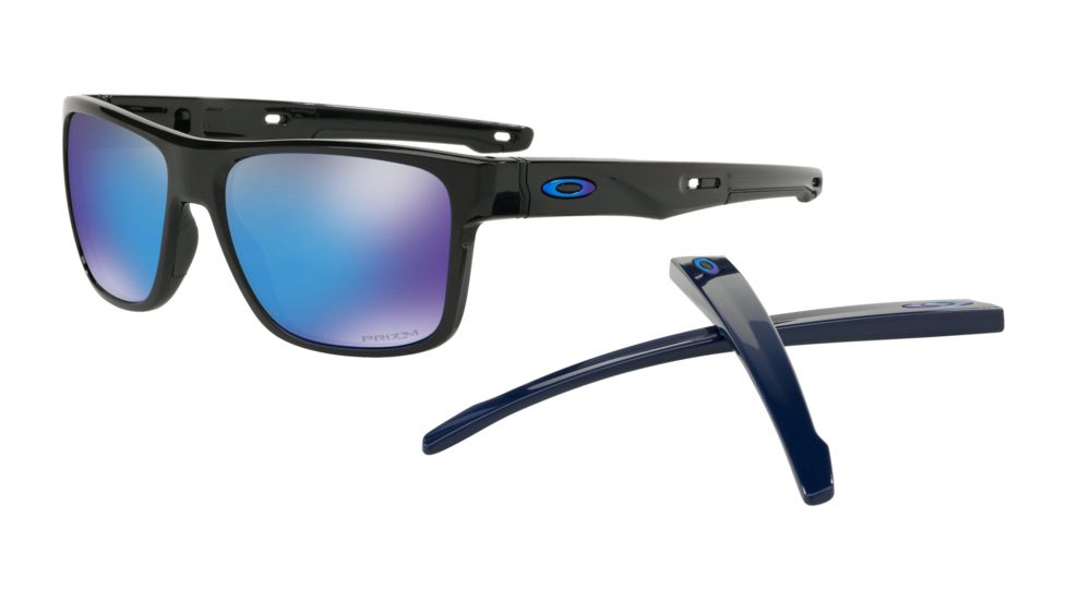 Oakley OO9371 Sunglasses 937117-57 - Aero Polished Black Frame, Prizm Sapphire Lenses