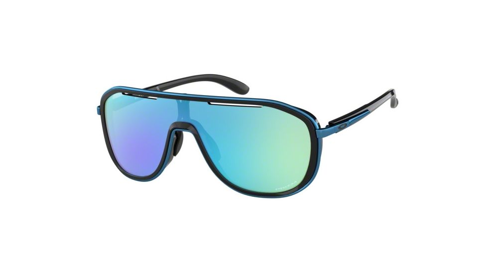 Oakley OUTPACE OO4133 Sunglasses 413303-26 - Polished Black Frame, Sapphire Lenses