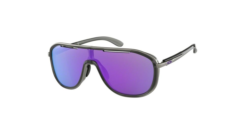 Oakley OUTPACE OO4133 Sunglasses 413306-26 - Onyx Frame, Violet Iridium Lenses