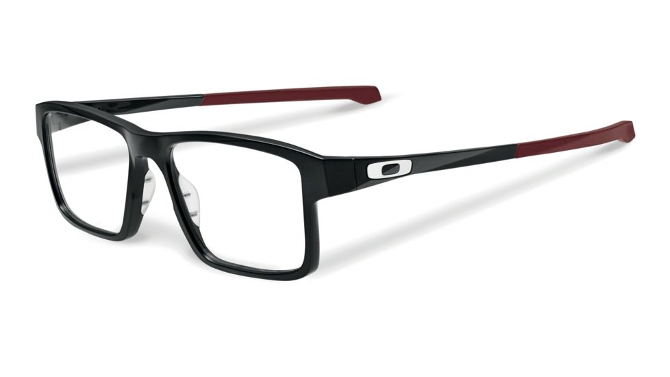 Oakley Chamfer 2 Single Vision Prescription Eyeglasses, Satin Black/Cardinal Frame, OX8040-0552SV