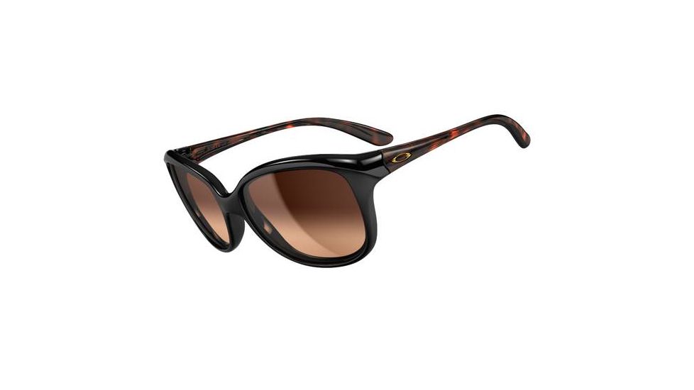 Oakley Pampered Sunglasses, Black Tortoise Frame, Dark Brown Gradient Lens OO9160-02
