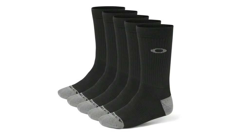 Oakley Performance Basic Crew Sock 5 Pack, Black, Medium 93234-001-MD