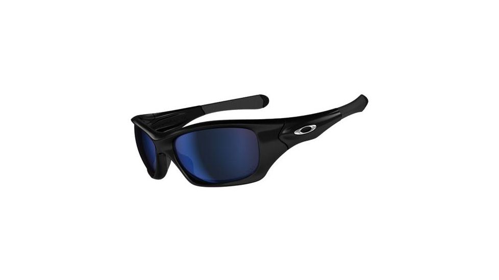 Oakley Pit Bull Sunglasses - Polished Black Frame w/ Deep Blue Polarized Lenses OO9127-09