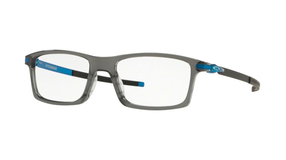 Oakley PITCHMAN OX8050 Eyeglass Frames 805012-55 - Polished Grey Smoke Frame, Clear Lenses