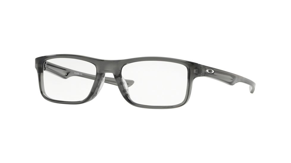 Oakley Plank 2.0 OX8081 Progressive Prescription Eyeglasses, 53mm, Polished Grey Smoke, OX8081-808106-53-PRO