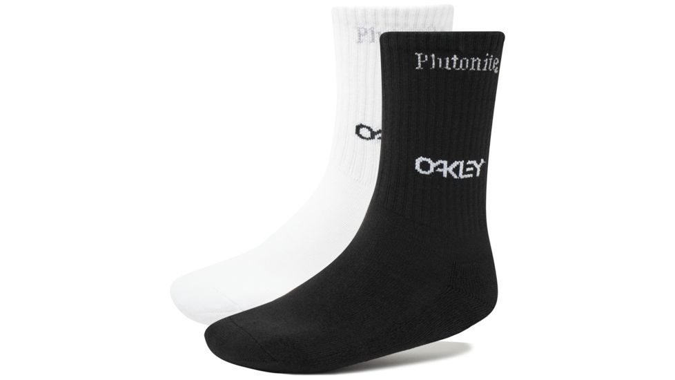 Oakley Plutonite Socks, 2 Pieces Pack - Mens, Blackout, Large 93301-02E-L