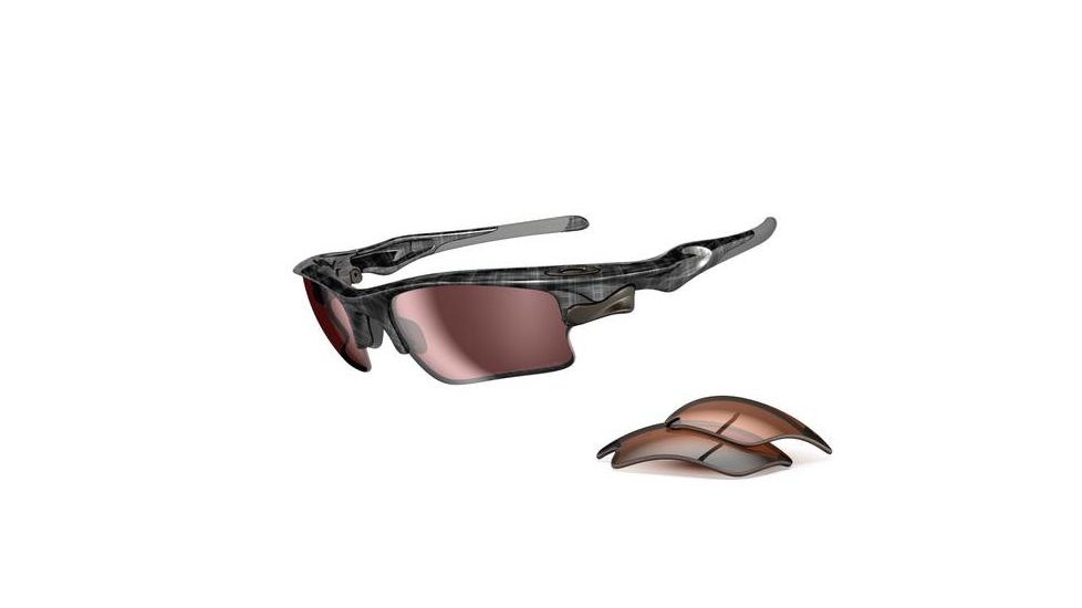 Oakley Fast Jacket XL Progressive Prescription Sunglasses - BlackPlaid Frame OO9156-06
