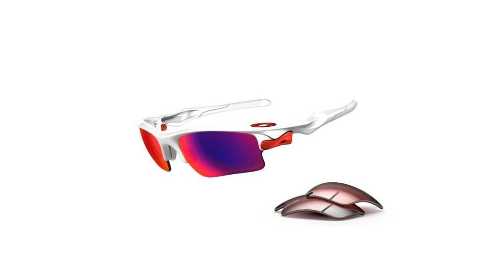 Oakley Fast Jacket XL Progressive Prescription Sunglasses - Polished white Frame OO9156-07