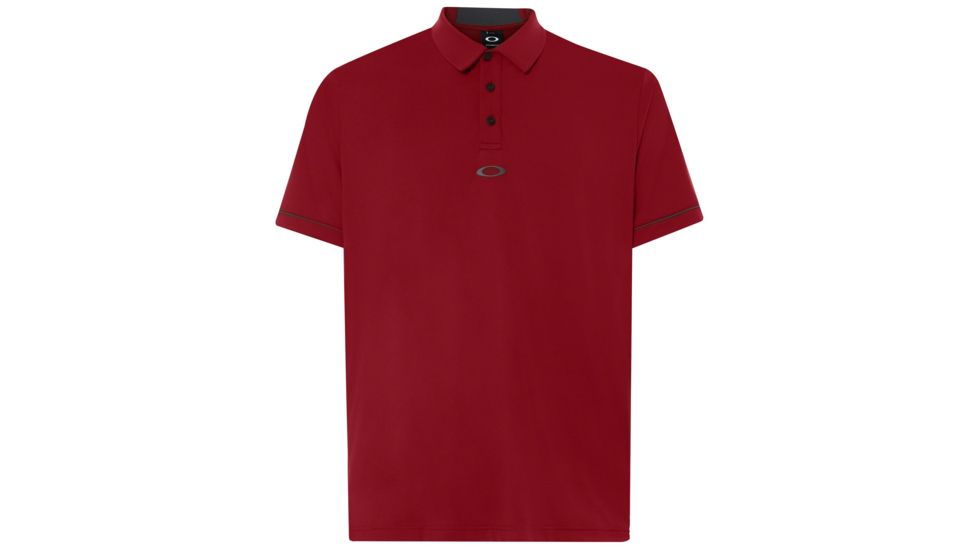 Oakley Polo Contrast Colar Detail Short Sleeve - Men's, Iron Red, Extra Large, 434277-80U-XL