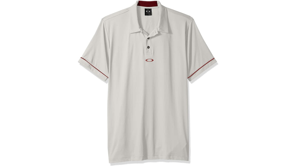 Oakley Polo Contrast Colar Detail Short Sleeve - Mens, Light Grey, Medium, 434277-202-M