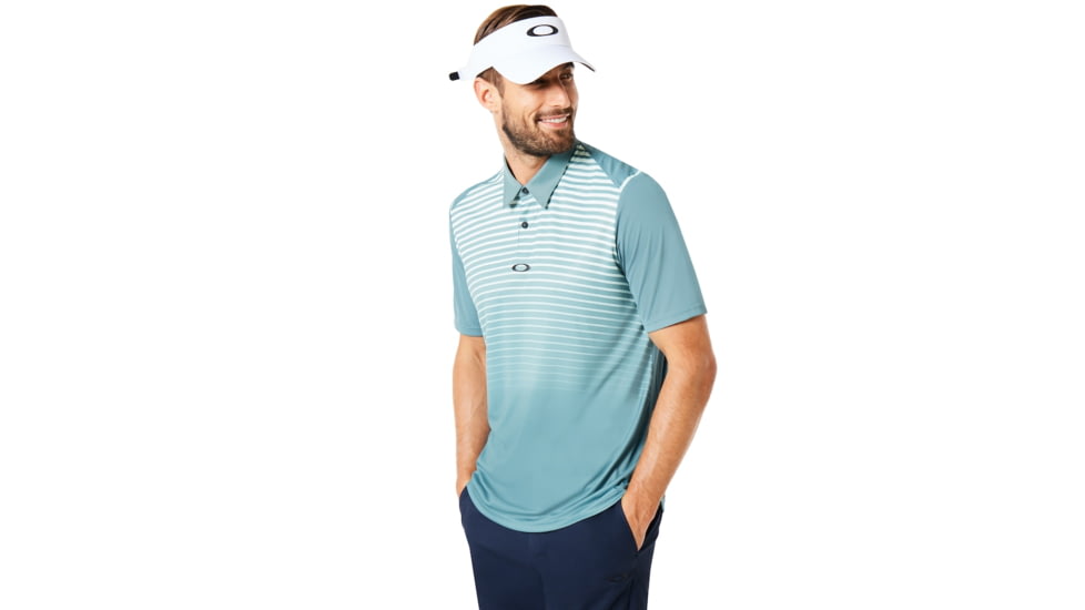 Oakley Polo Shirt Short Sleeve Striped Ellipse - Mens, Ore, Medium, 434229-6BQ-M