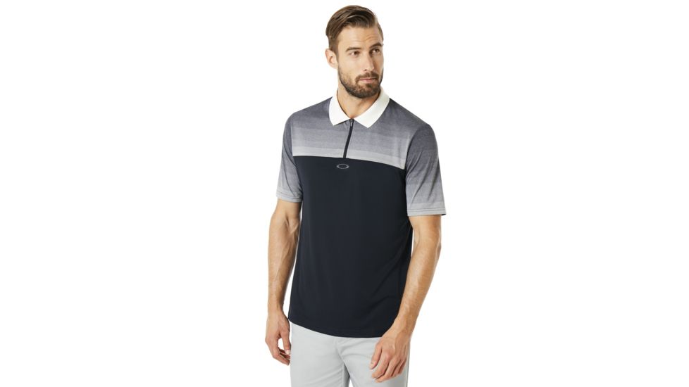 Oakley Polo Shirt Short Sleeve Sublimated Jacquard - Mens, Blackout, Large 434222-02E-L