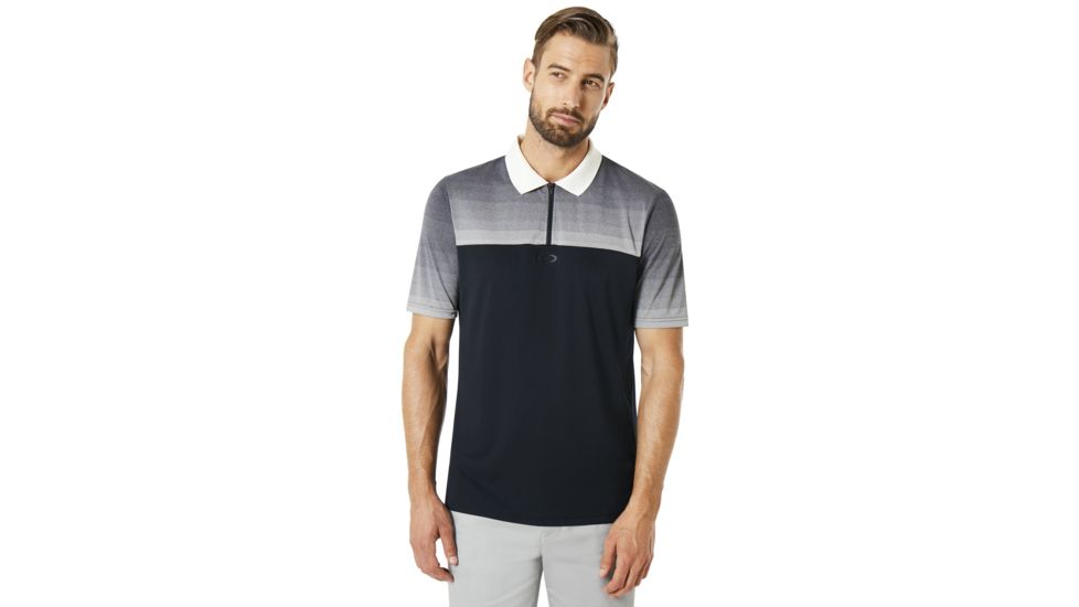 Oakley Polo Shirt Short Sleeve Sublimated Jacquard - Mens, Blackout, Large 434222-02E-L